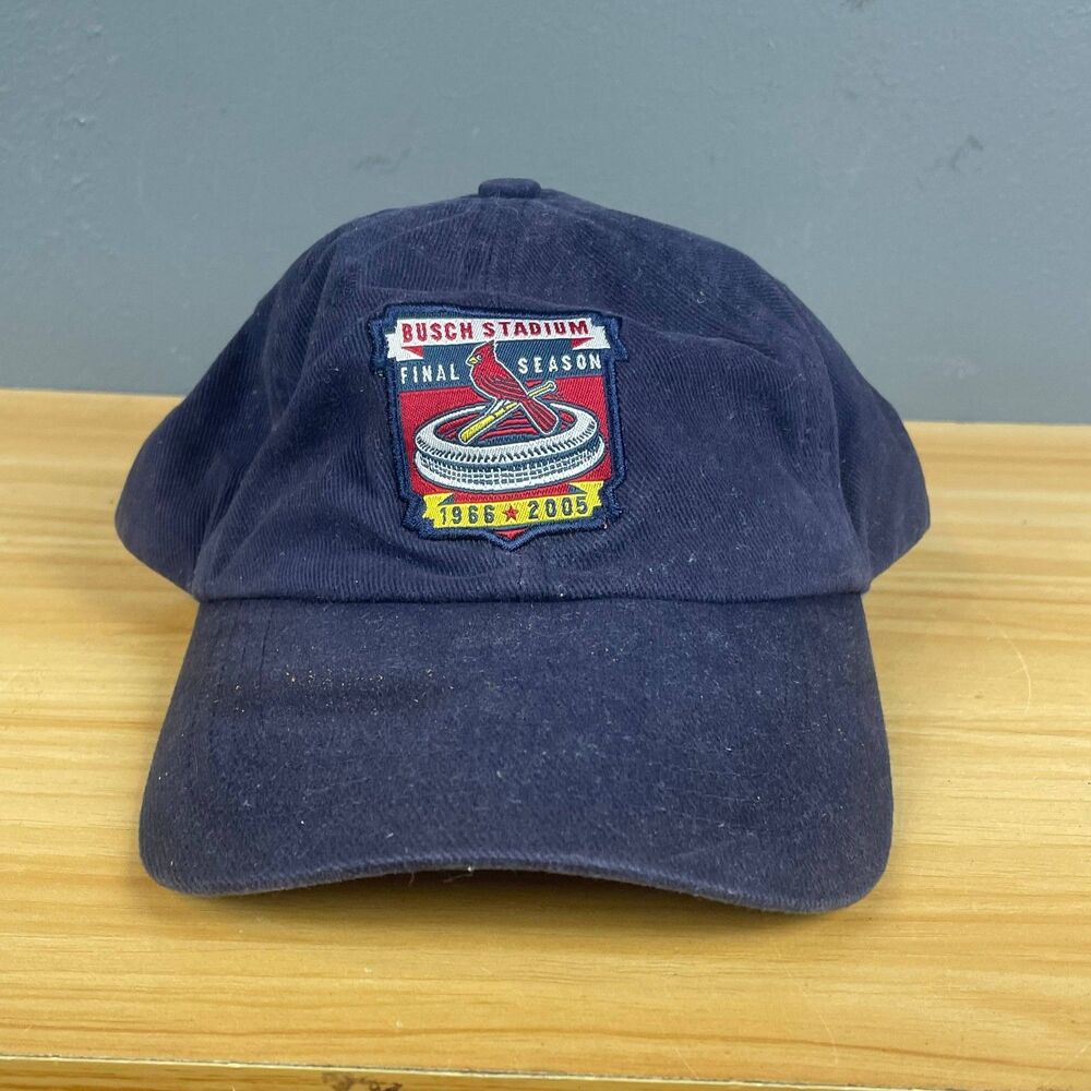 Busch Stadium Final Season 1966–2005 Hat Cap Navy Blue One Size Strapback Cotton